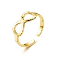 Fashion New 8-character Bow Titanium Steel 24k Gold Couple Ring sku image 2
