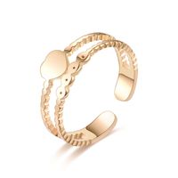 Anillo Simple De Acero De Titanio Ajustable A La Moda, Joyería De Oro De 24 Quilates Para Mujer sku image 30