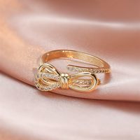 Fashion Creative Sweet Bow Hand Jewelry Diamond Light Luxury Personality All-match Open Ring main image 1