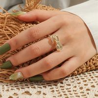 Fashion Creative Sweet Bow Hand Jewelry Diamond Light Luxury Personality All-match Open Ring main image 5