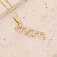 New Mother's Day Gift Letter Pendant Copper Micro-encrusted Zircon Necklace sku image 1