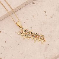 New Mother's Day Gift Letter Pendant Copper Micro-encrusted Zircon Necklace sku image 5