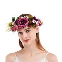 New Simulation Fabric Flower Garland Bridal Headwear Adjustable Hair Accessories main image 5