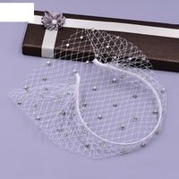 Fashion Simple Solid Color Diamond Veil Bridal Headwear main image 3