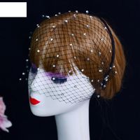 Fashion Simple Solid Color Diamond Veil Bridal Headwear main image 5