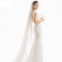 Simple Wedding Solid Color Veil Double-layer Large Trailing Long Veil main image 4