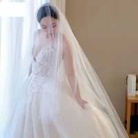 Fashion Bride Wedding Veil Double-layer Long Simple Plain Yarn Veil main image 1