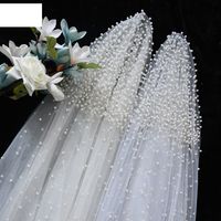 أزياء العروس الحجاب الزفاف طويلة السحب لؤلؤة الحجاب main image 3