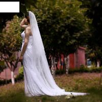 Fashion Bride Wedding Veil Long Drag Pearl Veil main image 5