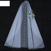 أزياء العروس لؤلؤة زائدة طبقة واحدة الحجاب الزفاف الحجاب main image 5