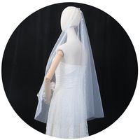 أزياء العروس لؤلؤة زائدة طبقة واحدة الحجاب الزفاف الحجاب main image 6