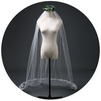 Fashion Simple Veil With Hair Comb Lace Long Veil main image 3
