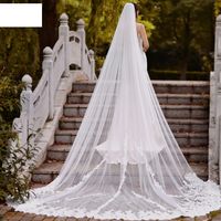 Fashion Bridal Veil Pearl Lace Large Trailing Yarn main image 5