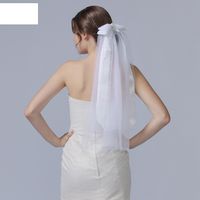 Fashion Simple Bridal Veil Hair Accessories Bow Mesh Short Veil main image 1