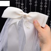 Fashion Simple Bridal Veil Hair Accessories Bow Mesh Short Veil main image 3