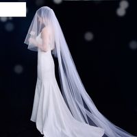 Fashion Simple Yarn Wedding Veil Long Three-layer Veil main image 1
