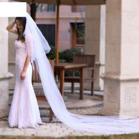 Fashion Simple Yarn Wedding Veil Long Three-layer Veil main image 4