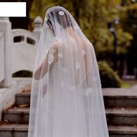 Fashion Bridal Veil Lace Pearl Double Veil main image 4