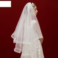 Fashion Simple Bride Veil Multi-layer Wedding Wide-brimmed Veil main image 1