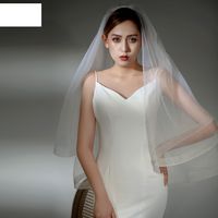 Fashion Simple Bride Veil Multi-layer Wedding Wide-brimmed Veil main image 3