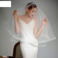 Fashion Simple Bride Veil Multi-layer Wedding Wide-brimmed Veil main image 4