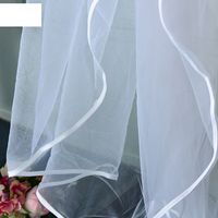 أزياء بسيطة عرائس مسح فستان الزفاف حجاب طويل main image 4