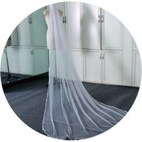 أزياء بسيطة عرائس مسح فستان الزفاف حجاب طويل main image 6