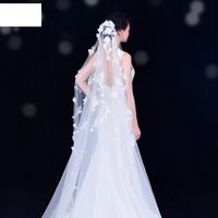 Fashion Simple Flower Trailing Long Veil Bride Wedding Accessories main image 5