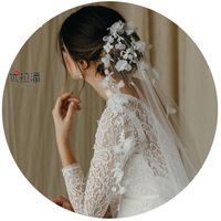 Fashion Simple Flower Trailing Long Veil Bride Wedding Accessories main image 6
