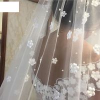 Fashion Simple Bride Veil Soft Yarn Flower Pearl Veil main image 4