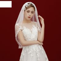 Fashion Simple Bridal Veil Lace Trailing Long Veil main image 5