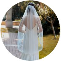 Fashion Simple Bridal Veil Lace Trailing Long Veil main image 6
