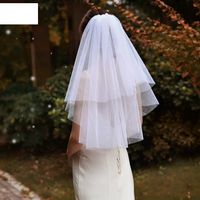 Fashion Simple Double-layer Veil Crown Veil Wedding Veil main image 1
