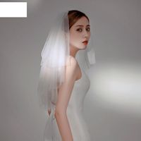 Fashion Simple Double-layer Veil Crown Veil Wedding Veil main image 4