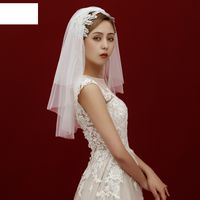 Fashion Simple Double-layer Veil Crown Veil Wedding Veil main image 5