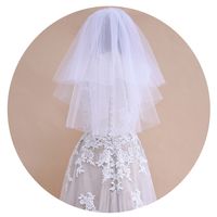 Fashion Simple Double-layer Veil Crown Veil Wedding Veil main image 6