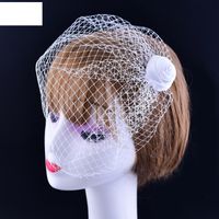 Fashion Simple Bride Retro Flower Short Hair Accessories Veil main image 3