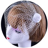 أزياء بسيطة العروس الرجعية زهرة قصيرة اكسسوارات للشعر الحجاب main image 6