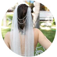 Fashion Retro Beaded Pearl Veil Bride Beaded Veil main image 6