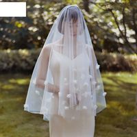 Fashion Simple Bride Wedding Veil Three-dimensional Flower Veil main image 4