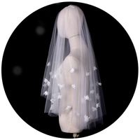 Fashion Simple Bride Wedding Veil Three-dimensional Flower Veil main image 6