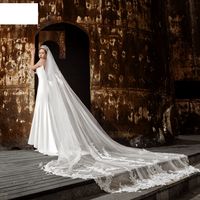 Mode Brautschleier Spitze Große Nachlaufende Hochzeitszubehör main image 4