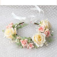 Fashion Garland Headwear Wholesale Art Rose Bridal Simulation Flower Hair Accessories main image 1