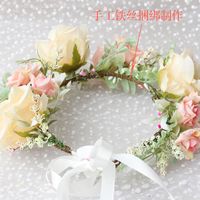 Fashion Garland Headwear Wholesale Art Rose Bridal Simulation Flower Hair Accessories main image 4