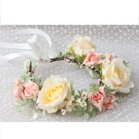 Fashion Garland Headwear Wholesale Art Rose Bridal Simulation Flower Hair Accessories main image 5