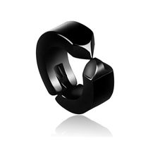 Simple Black Punk Earrings Geometric Titanium Steel Ear Clips main image 1