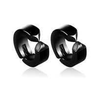 Simple Black Punk Earrings Geometric Titanium Steel Ear Clips main image 6