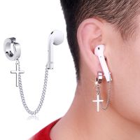 Headphones Anti-lost Earrings Titanium Steel Ear Holes Ear Clip Single main image 1