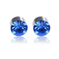 Fashion Color Diamond Stainless Steel Magnetic Earrings main image 2