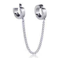 Fashion Simple Geometric Titanium Steel Chain Tassel Ear Cilps main image 1
